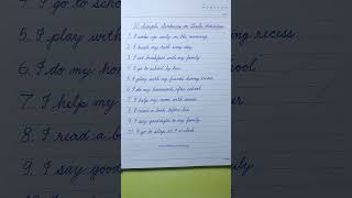 Cursive writing practice  10 Simple Sentences on Daily Activities  English Cursive handwriting [upl. by Aznofla]