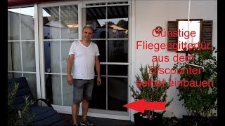 Fliegengittertür vom Discounter selbst eingebaut Teil1 [upl. by Hsirap775]