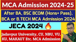 JECA 2024 MCA Admission 2024 Eligibility Seat Jadavpur University Calcutta University Makaut [upl. by Nwhas]