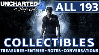 Uncharted 4  All Collectibles Locations  Treasures Journal Entries Notes Optional Conversations [upl. by William]