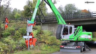 SENNEBOGEN 718 ESeries  Embankment care with Westtech cutter head  Hälbich  IrschenbergGermany [upl. by Osana]