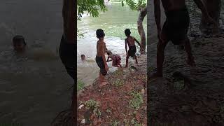 Kids swimming in the pond of botanical garden mirpur Dhaka Bangladesh [upl. by Nepets750]