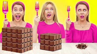 BIG vs MEDIUM vs SMALL FOOD CHALLENGE  Eating Giant Sweets Extreme Challenge by 123 GO FOOD [upl. by Eiliab]