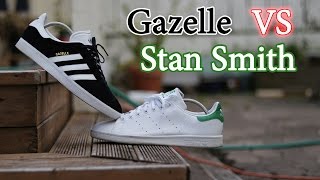 Adidas Gazelle Vs Stan Smith w Onfeet Comparison [upl. by Aleron53]