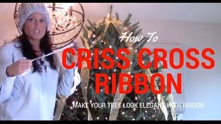 Holiday Decorating  How to Criss Cross Ribbon on Christmas Tree by Tori Toth [upl. by Laeira]