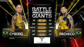 FULL FIGHT  CRIS CYBORG VS LARISSA PACHECO  PFL BATTLE OF THE GIANTS [upl. by Anirpas634]