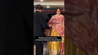 Riteish amp Genelia Arrive at Manish Malhotras Diwali Bash l Riteish Deshmukh l Genelia Deshmukh [upl. by Adkins]