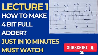 How to make 4 bit parallel adder Lecture 1 For DLD 4 bit full adder 4 bit parallel adder [upl. by Gytle]