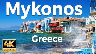 Mykonos Greece Walking Tour 4k Ultra HD 60fps – With Captions [upl. by Essilevi]