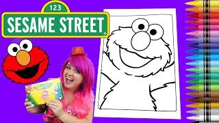 Coloring Elmo Sesame Street Coloring Book Page Crayola Crayons  KiMMi THE CLOWN [upl. by Tertias]