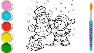 Christmas 🧑‍🎄⛄🌧️ Drawing Painting Colouring For Kids Toddlers Lets Draw Toddlers [upl. by Srednas]