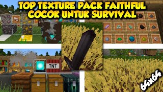 TOP TEXTURE PACK FAITHFUL 64x64  COCOK UNTUK SURVIVAL  NO LAG  MCPE 12120 [upl. by Magnolia]