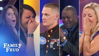 ALLTIME GREATEST MOMENTS in Family Feud history  Part 10  TOP 5 EPIC BUZZER BREAKDOWNS [upl. by Elahcar]