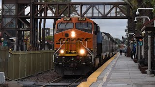 BNSF 6580 leads and rescues A3 Southwest Chief west arrives amp departs Fullerton CA on 03232024 [upl. by Nai951]