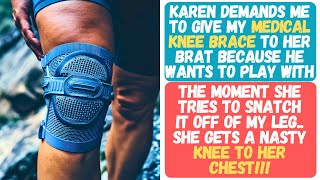 Karen Attempts to Snatch My Medical Knee Brace Gets a Fancy Knee to the Chest [upl. by Naoma]