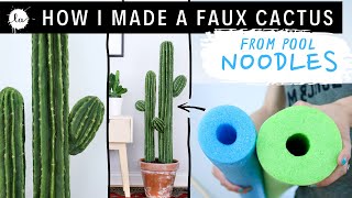 DIY big cactus plant tutorial USING POOL NOODLES [upl. by Betta612]