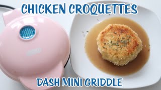 Chicken Croquettes  Dash Mini Griddle  Vintage Recipe [upl. by Nylarac]