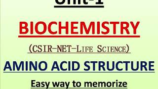 Lecture no1 Amino Acid Structure Quick way to understand Biochemistry UNIT 1 [upl. by Riddle]