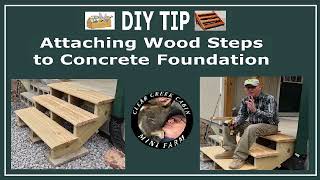 How To Attach Wooden Stair Steps To A Concrete Foundation diy howto [upl. by Aisercal319]