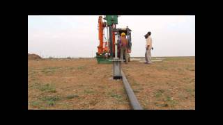 Solar PV foundation Installation by High Speed Ramming [upl. by Westhead]