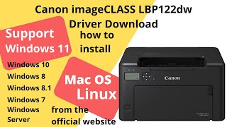 Canon imageCLASS LBP122dw Driver Download and Setup Windows 11 Windows 10 Mac 14 Mac 13 [upl. by Yseult]