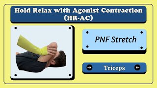 Hold Relax HR with Agonist Contraction AC  PNF Stretching for Triceps [upl. by Yelnahs757]