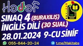 28012024 Hədəf kursları Buraxılış Sınaq 4 İngilis dili 9cu sinif  28 yanvar 2024 Tam İzah [upl. by Corissa890]