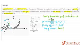 A parabolic mirror is silvered at inner surface The equation of the curve formed by its int [upl. by O'Kelly542]