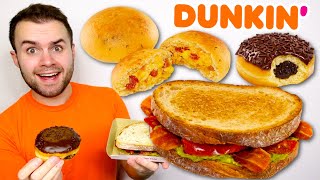 Dunkin disappointed me 3 NEW ITEMS REVIEW Stuffed Biscuit Bites Bacon Avocado Tomato Sandwich [upl. by Eiliab]