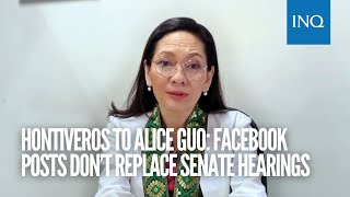 Hontiveros to Alice Guo Facebook posts don’t replace Senate hearings [upl. by Rehctaht224]