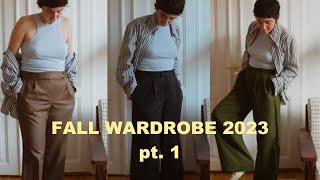 Creating my fall wardrobe 2023 sewing pleated highwaisted pants [upl. by Imef]