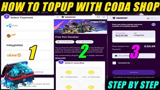 How to topup free fire diamonds with coda shop  New topup website free fire  Low rate topup [upl. by Elamaj]