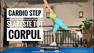 CARDIO STEP  ARDE GRASIMEA  Antrenament tot corpul  15 min [upl. by Verdie]