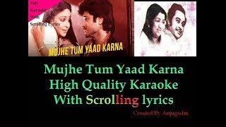 Mujhe Tum Yaad Karna  Mashal 1984  karaoke with scrolling lyrics High QUality [upl. by Mooney]