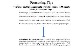 Letter Format Change double line spacing to single line spacing in MS Word with right click [upl. by Ettennod]