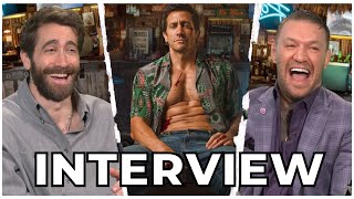 ROAD HOUSE Interview  Jake Gyllenhaal and Conor McGregor On Fighting UFC and Patrick Swayze Remake [upl. by Aniara698]