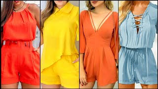 Cotton Short Jumpsuit for Women  2024 Dressy Jumpsuits for Women  2024 Short Jumpsuit Style [upl. by Anaihs769]