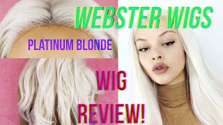 WEBSTER WIGS  PLATINUM BLONDE WIG REVIEW [upl. by Piane314]