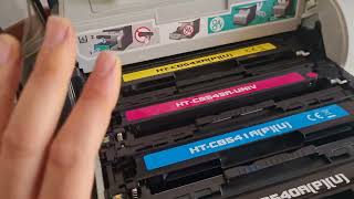 Como sacar poner cambiar cartuchos de impresora HP Color Laserjet CM1312 MFP y otras [upl. by Keriann]