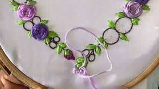 Embroider a Stunning Purple Woven Wheel Stitch Heart 💜– Easy Tutorial Elegant Embroidery Heart [upl. by Dorinda]