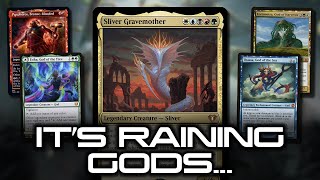 Facing Down the Gods with a Sliver Gravemother Deck  MTGO Commander Gameplay [upl. by Karlotta]