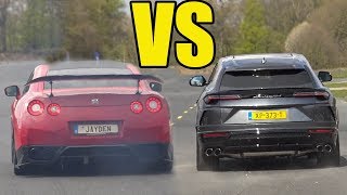 NISSAN GTR R35 VS LAMBORGHINI URUS  DRAG RACE🔥 [upl. by Eilram]