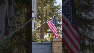 How to lower your flag to halfstaff on a housemounted flagpole 🇺🇸 americanflag patriotic [upl. by Lanza]