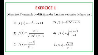 Domaine de définition dune fonction cours et exemple [upl. by Joaquin]