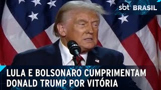 Lula Bolsonaro e outros políticos cumprimentam Trump pela vitória nos EUA  SBT Brasil 061124 [upl. by Asirral]