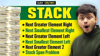 Lecture 91 Stack Problem Next Greater Element  Next Smaller Element  Stock Span Problem [upl. by Scottie764]