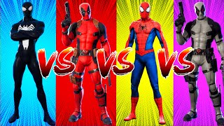 SUPERHERO COLOR DANCE CHALLENGE Black SpiderMan vs Deadpool vs SpiderMan vs Black Deadpool [upl. by Arahsit]