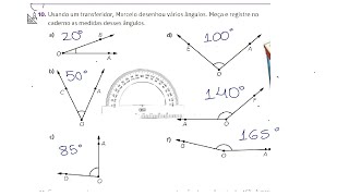 10Usando um transferidor Marcelo desenhou vários ângulos Meça e registre no caderno as medidas [upl. by Hedgcock]