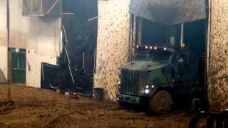 8x8 Heavy Equipment Transporter drives through mud bog [upl. by Hort35]