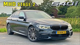 BMW 540i G30 DIY TUNED with MHD STAGE 2  REVIEW on AUTOBAHN [upl. by Idihsar542]